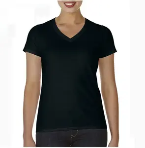 Venta al por mayor 100% algodón Mujer cuello redondo Camiseta Casual manga corta ODM camiseta ecológica - Product Image 6