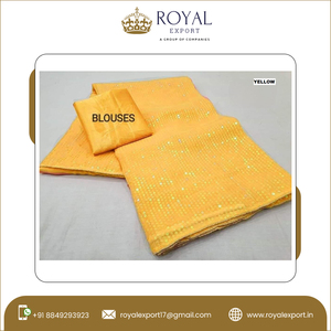 ชุดล่าสุดของพรีเมี่ยมที่มีคุณภาพหรูหราอินเดียแต่งงานปาร์ตี้บอลลีวูด5มม. เลื่อม Georgette ออกแบบ Saree - Product Image 6