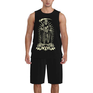 Conjunto de uniforme de baloncesto para hombre con logotipo personalizado transpirable de talla grande con posición de logotipo frontal - Product Image 4