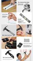 Ensemble d'outils ménagers et de tournevis électriques 37 pièces, kit d'entretien complet pour la maison, matériel essentiel