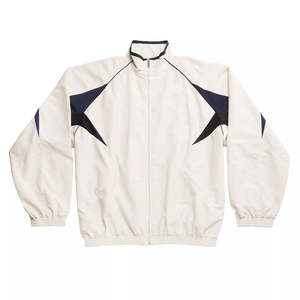 Vente en gros jogging coupe-vent avec logo personnalisé survêtement coupe-vent zippé en nylon surdimensionné pour homme - Product Image 4