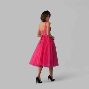 Romantic Pink <b>Tulle</b> Corset Dress for Prom Graduation Party Elegant Fairytale Style Custom Evening Gown for Women Size S M - Product Image 3