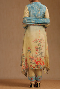 ชุดเดรสผ้าไหมวิสคอสจากอินเดียและปากีสถานชุดเดรสแขนกุดสำหรับผู้หญิงพิมพ์ลายดอกไม้ใส่สบายปกติใส่ได้หลายสี - Product Image 4