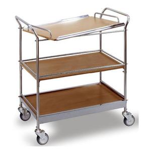 Fournitures alimentaires de restaurant d'hôtel de luxe servant le chariot en métal et de marbre avec le chariot décoratif fait main de roue - Product Image 5