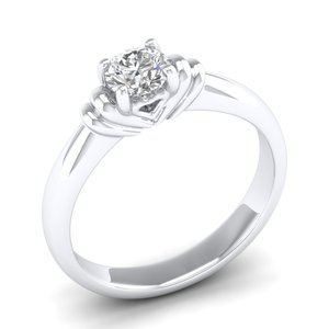 REYES Design classique Bagues d'éternité en diamant taille ronde brillante de 0.5 carats pour femmes Bijoux de fiançailles de mariage en or 14 carats - Product Image 1