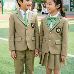 Conjunto de Uniforme Escolar Estilo Británico, Blazer Azul Rey Clásico con Diseño de 3 Piezas, Apto para Jardín de Niños y Escuela Primaria - Product Image 1