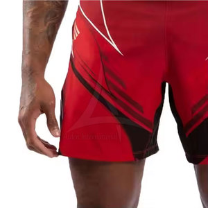 Shorts de boxe MMA sportifs pour hommes avec logo personnalisé, service OEM, haute qualité, séchage rapide, taille élastique, polyester/coton, couleur unie - Product Image 5