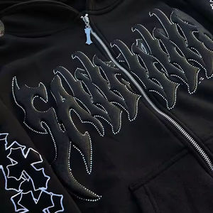 Conjunto Deportivo de Dos Piezas Unisex Personalizado con Lavado Ácido, Sudadera con Capucha y Cremallera y Pantalones Deportivos, Bordado y para Venta al por Mayor - Product Image 3
