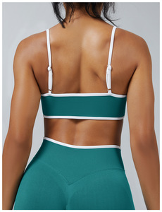 Haut de yoga sans couture pour femme personnalisable, séchage rapide, respirant, soutien-gorge de sport, dos halter, léger, gym, spandex/nylon - Product Image 4
