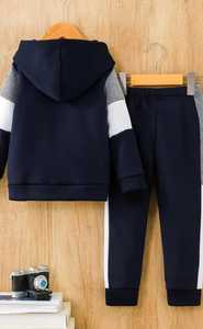 Conjunto Deportivo Holgado de Fácil Estampado Gráfico, Sudadera con Capucha Cómoda y Pantalones Deportivos Casuales Versátiles con Puños para Hombre - Product Image 3