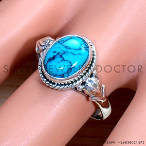 925 Sterling Silver <b>Ring</b> Handmade Adjustable Gemstone Wedding/Anniversary <b>Ring</b> <b>Turquoise</b> Natural Gemstone Wholesale Available - Product Image 1