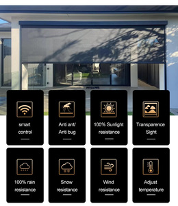 Stores à enroulement motorisés écoresponsables avec système Zip intégré, télécommande, imperméables et résistants au vent pour pergola extérieure - Product Image 3