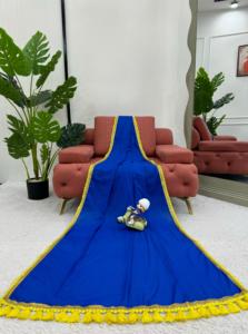 Grand Mul Cotton Saree Set Nặng Ren Biên Giới Với Latkan Mon Banglori Lụa Áo Cưới Khách Trang Phục - Product Image 2