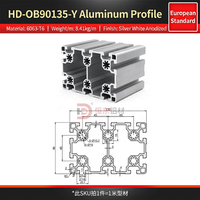 Profils en alliage d'aluminium industriels HD-OB90135-Y pour la construction de cadres d'équipements automatisés sur ligne de montage