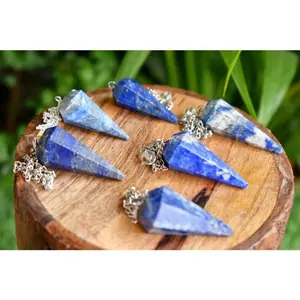 Lapis Lazuli Chakra Stone Healing Natural Crystal Gemstone Jewelry Necklace Semi Precious Stone Crafts Pendulum