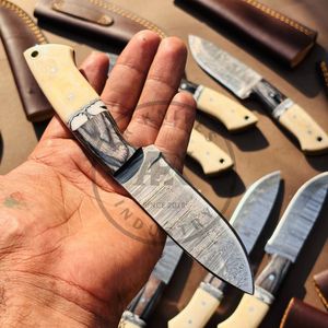Couteau de chasse à lame fixe de haute qualité en gros, acier Damas, pointe tombante, manche en bois Pakka, garantie de 3 ans, couteaux personnalisés - Product Image 2