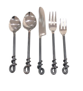 Cubiertos duraderos Más vendidos Mango esmaltado blanco Cuchara de acero inoxidable Cubiertos con acabado dorado para bodas Hogar Hoteles - Product Image 6