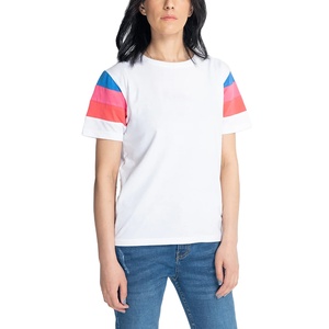 เสื้อยืดลดราคา เสื้อยืดแฟชั่นฤดูร้อน ลายเรียบ แขนสั้น ย้อมสีทั้งตัว ทรงเข้ารูป สำหรับสาวๆ รับสกรีนโลโก้ เสื้อยืดคอกลมผู้หญิง - Product Image 2