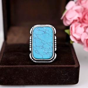 Turquoise Gemstone <b>Jewelry</b> for Women Silver Boho Style Ring <b>Jewelry</b> 925 Sterling Silver Trending Handmade Ring Gift for <b>Mom</b> - Product Image 3