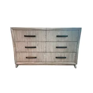 Medium storage capacity wooden Bed room Cabinet furniture 6 Drawers Mirrored Dresser Chest of Drawer