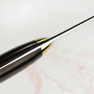 Venta al por mayor de alta calidad OEM asequible cuchillos de Chef de lujo personalizado hecho a mano cuchillo de cocina de acero inoxidable con mango de madera Pakka - Product Image 3