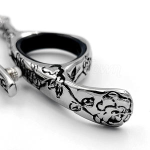 Tijeras giratorias con logotipo personalizado con mango giratorio para pulgar y cuchillas de corte de precisión - Product Image 5