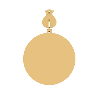 Pendentif personnalisé RAF CEO en or massif 10K avec diamants de laboratoire, style hip-hop, médaillon rond, entièrement serti de diamants - Product Image 3