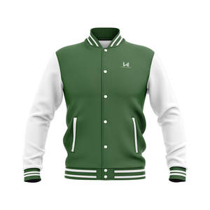 Chaqueta Universitaria Unisex con Parches Tejidos, Mangas de Lana, Bolsillo, Personalizable, Satén, Lona, Primavera, Bordado Formal, Estilo Varsity - Product Image 4