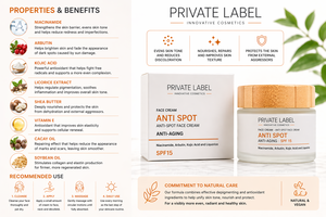 Crema Viso Anti-Macchie Private Label 50ml OEM |   Niacinamide Arbutina Acido Kojico SPF15 |   Illuminante Vegano Spagna UE - Product Image 2