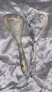 Servidor de ensalada de resina hecho a mano duradero con efecto de mármol vibrante Cubiertos Premium para uso diario Hoteles Restaurantes y Catering - Product Image 3