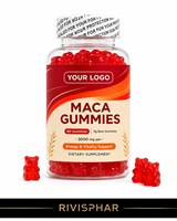 Gummies de Maca en marque blanche OEM 3000mg avec Ginseng et Gingembre pour l'Énergie et la Vitalité, Complément de Bien-être Masculin, 60 Comprimés pour Adultes