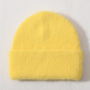 Fabriqué en usine 2024 laine d'hiver tricoté Mohair Beanie cap label privé Top qualité personnalisé broderie Logo Mohair Beanie - Product Image 3