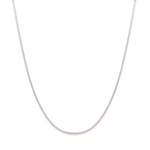 Collar de tenis con diamantes brillantes en oro rosa - Product Image 4