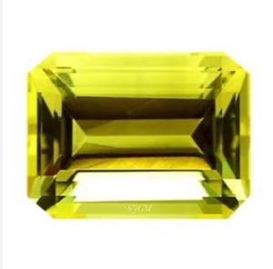 หินเลมอนควอตซ์แบบเหลี่ยมเพชรพลอยหลวมหลายเหลี่ยมสำหรับ7X9mm กะรัต IGI สีเขียวทองธรรมชาติขายส่งราคาโรงงาน - Product Image 1