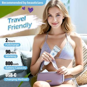 Afeitadora Eléctrica Recargable por USB para Mujer, Doble Cuchilla, Uso en Seco/Húmedo, Depilación sin Dolor, Resistente al Agua, para Rostro, Axilas y Zona del Bikini, para RV - Product Image 5