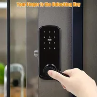 Serrure de porte numérique électronique intelligente, déverrouillage biométrique avancé par empreinte digitale, système de sécurité élevé, application Tuya, connexion Wi-Fi