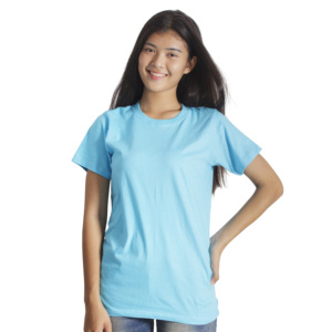 Luxe haute qualité femmes haut court O cou T-Shirts coton bio bouffée impression grande taille 3D Denim creux à la mode - Product Image 6