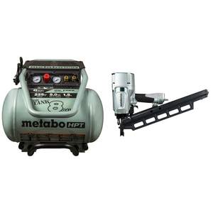 Compresseur d'air de 8 gallons avec cloueur pneumatique pour les projets de charpente - Product Image 1