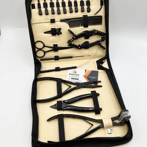 Kit d'outils pour extensions de cheveux Micro Links K Tip Plier & Tape in Press Plier en acier inoxydable noir mat avec logo pour cheveux Remy - Product Image 3