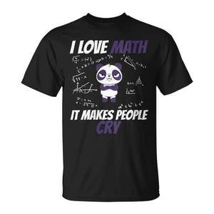 Camiseta I Love Math It Makes People Cry, unisex, para adultos, manga corta, cuello redondo, impresión digital, regreso a la escuela, graduación - Product Image 1