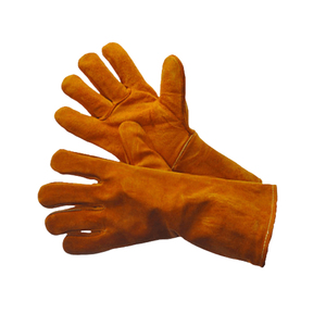 Guantes de cuero para soldar al por mayor, guantes de cuero de piel de cabra duraderos con palma de pistola para construcción y uso general con uso diario - Product Image 1