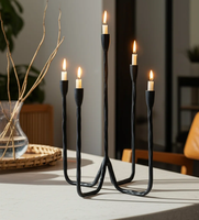 Élégant porte-bougie en aluminium pour salon et décoration d'anniversaire, ornement de table moderne résistant à la chaleur, accessoires pour la maison
