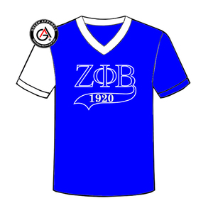 Zeta Phi Beta Soror Ropa de mujer de alta calidad Camisas de mujer al por mayor Manga corta Moda Unisex Cuello en V Camisetas de mujer - Product Image 1