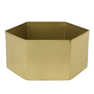 Centro de Mesa Hexagonal de Metal con Forma de Florero y Tazón en Acabado Dorado, Floreros y Tazones Brillantes para Bodas - Product Image 6