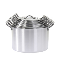Ensemble de 7 casseroles en aluminium de grande taille, prix d'usine le plus bas, ensemble de casseroles en aluminium pour la cuisine, ensemble de casseroles à soupe, ensemble de casseroles à mijoter