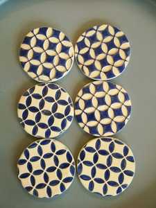 Décor de luxe écologique Sous-verres en nacre faits à la main en pierre de noyer de style classique Tapis et tampons pour vadrouille Trading Coastal Wood - Product Image 2