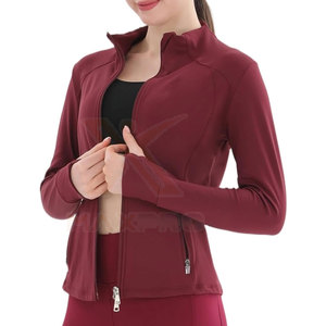 Light Weight Breathable Plus Size Women <b>Yoga</b> <b>Jacket</b> with Front Logo-Eco-Friendly Fitness Wear for Adults - Product Image 1