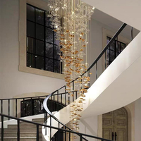 Luminaire de salle à manger moderne en forme de grande fleur LED pour plafond en verre, lampe pour villa, salon, escalier personnalisé