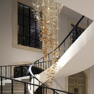 Luminaire de salle à manger moderne en forme de grande <span class=keywords><strong>fleur</strong></span> LED pour plafond en verre, lampe pour villa, salon, escalier personnalisé - Product Image 2