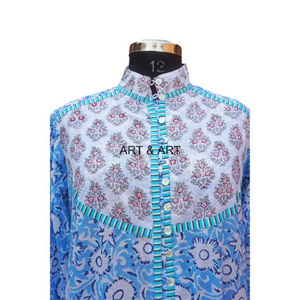 Vestido de Verano Estampado de Algodón, Vestidos Largos Casuales con Estampado Floral, Ropa Suave para el Hogar, Mangas Abullonadas, Vestidos Largos Casuales Sueltos y Suaves - Product Image 3